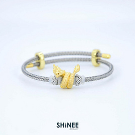 Shinee Jewellry ชาร์มพญานาค ขนาด Freesize สายสีเทา ไหมสีเงิน - Shinee Jewellry, Shinee Jewellry