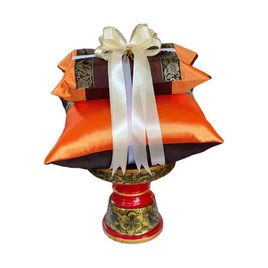 ชุดถวายพระ หมอนพิง-กล่องใส่กระดาษทิชชู่ สี้ส้ม - วัดศรีบัวบาน, อิ่มบุญ วันวิสาขบูชา