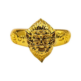 แหวนสี่หูห้าตา หน้าสิงโต ชุบทอง ปรับขนาดได้ คุ้มนะหน้าทอง - อาจารย์สุบิน คุ้มนะหน้าทอง, อื่นๆ