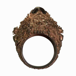 แหวนอสุรินทราหูทรงครุฑนาคราช ราหูรับทรัพย์มหาอุจจ์ เนื้อนวโลหะ เบอร์ 54 - วัดศรีบัวบาน, พระราหู