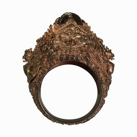 แหวนอสุรินทราหูทรงครุฑนาคราช ราหูรับทรัพย์ มหาอุจจ์ เนื้อนวโลหะ ไซส์เบอร์ 62 - วัดศรีบัวบาน, เทพ