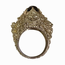 แหวนอสุรินทราหูทรงครุฑนาคราช ราหูรับทรัพย์ มหาอุจจ์ เนื้อเงิน ขนาดไซส์เบอร์ 67 - วัดศรีบัวบาน, พญาครุฑ