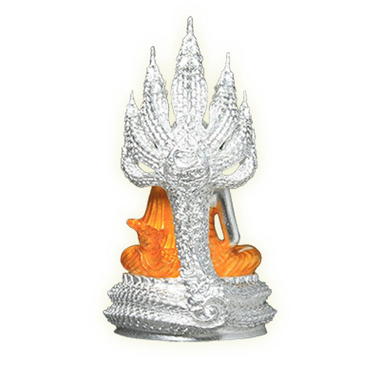 รูปหล่อพระนาคปรก ส.ธ. พิมพ์ใหญ่ เนื้อเงินซาตินลงยาจีวร สูง 3.2 ซม. รูปหล่อพระนาคปรก ส.ธ. พิมพ์ใหญ่ เนื้อเงินซาตินลงยาจีวร สูง 3.2 ซม.