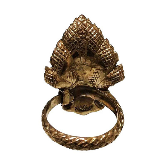 แหวนพญานาคราช 5 เศียร ปรับขนาดไซส์ เนื้อบรอนซ์ ศิลป์อู่ทอง