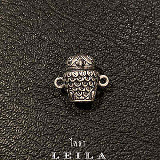 Leila Amulets ฟุคุ พญาฮูกเปิดปัญญา (พร้อมกำไลหินฟรีตามรูป) สีเงิน