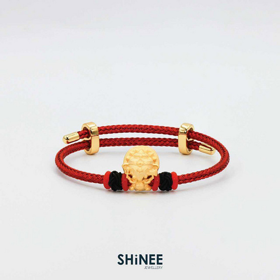 Shinee Jewellry ชาร์มพระพิฆเนศ 4 กร ขนาด Freesize สายสีแดง ไหมสีดำ