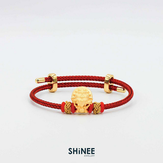 Shinee Jewellry ชาร์มพระพิฆเนศ 4 กร ขนาด Freesize สายสีแดง ไหมสีทอง