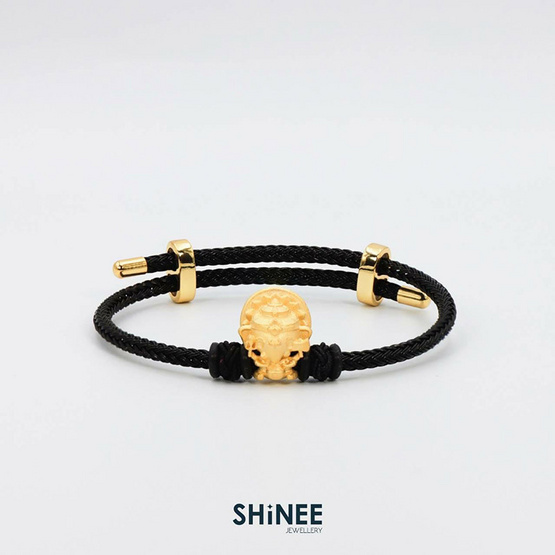 Shinee Jewellry ชาร์มพระพิฆเนศ 4 กร ขนาด Freesize สายสีดำไหมสีดำ