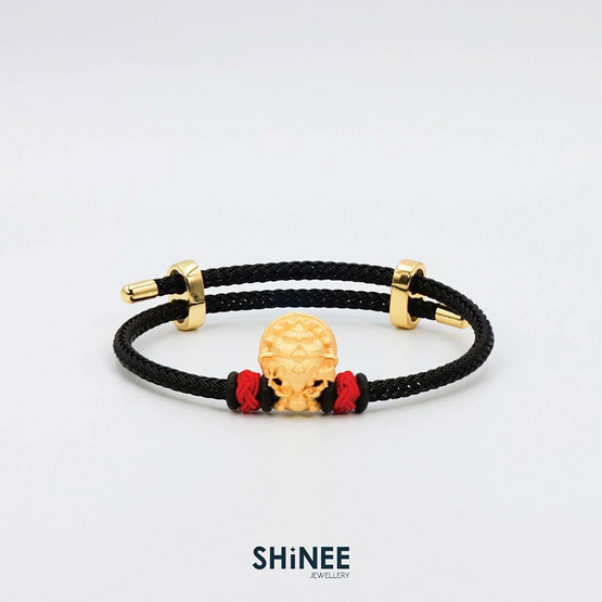 Shinee Jewellry ชาร์มพระพิฆเนศ 4 กร ขนาด Freesize สายสีดำไหมสีแดง
