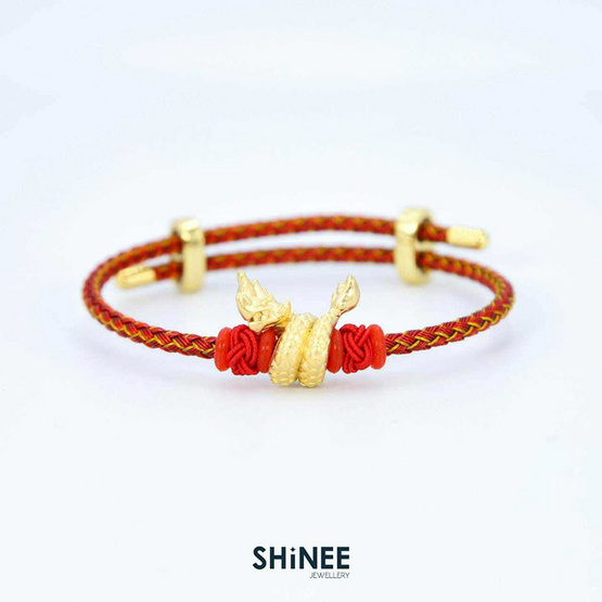 Shinee Jewellry ชาร์มพญานาค ขนาด Freesize สายสีแดงทอง ไหมสีแดง