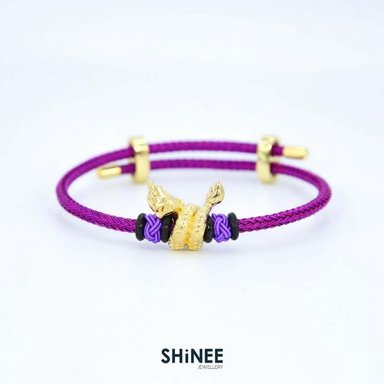 Shinee Jewellry ชาร์มพญานาค ขนาด Freesize สายสีม่วง ไหมสีม่วง