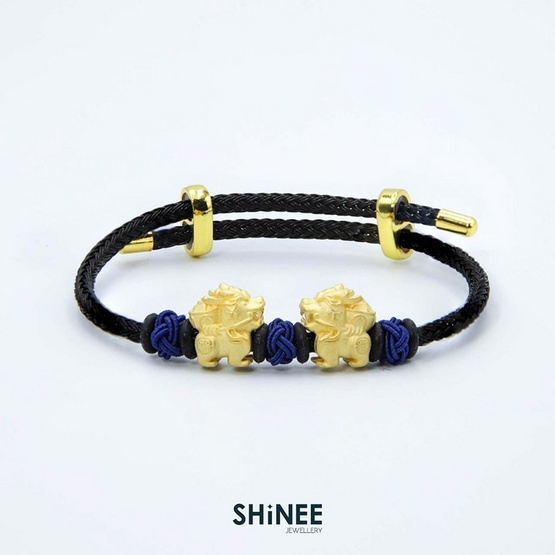 Shinee Jewellry ชาร์มปี่เซียะคู่ ขนาด Freesize สายสีดำไหมสีน้ำเงิน