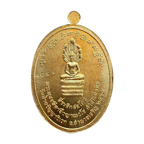 เหรียญหลวงปู่แสง ญาณวโร รุ่นอายุยืน เนื้อทองฝาบาตร ปี 65