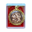 เหรียญพระพิฆเนศ รุ่น มหาเทวาราชาโชคลาภ กรมส่งเสริมวัฒนธรรม ปี65 เนื้อสัมฤทธิ์โบราณ      เลี่ยบกรอบผ่าหวายชุบทองฉลุลาย ขนาด 2.8 ซม.
