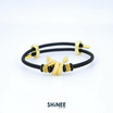 Shinee Jewellry ชาร์มพญานาค ขนาด Freesize สายสีดำ ไหมสีทอง