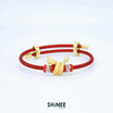 Shinee Jewellry ชาร์มพญานาค ขนาด Freesize สายสีแดง ไหมสีเงิน
