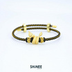 Shinee Jewellry ชาร์มพญานาค ขนาด Freesize สายสีดำทอง ไหมสีทอง