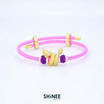 Shinee Jewellry ชาร์มพญานาค ขนาด Freesize สายสีชมพู ไหมสีม่วง